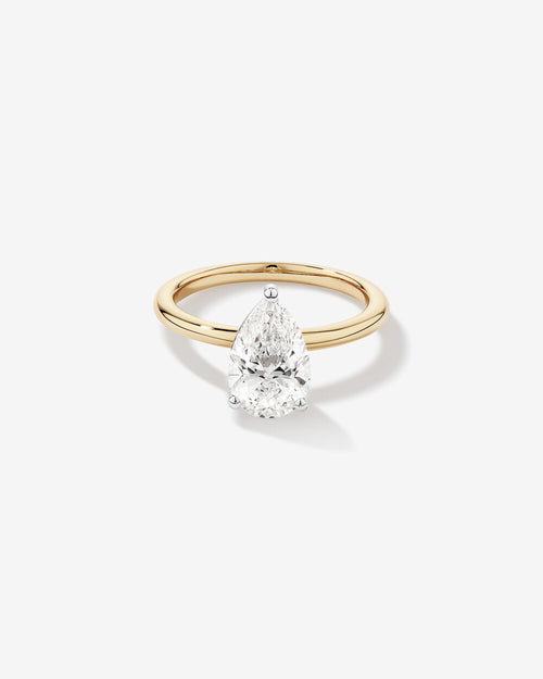 Aurora Pear Solitaire Diamond Ring in Yellow Gold