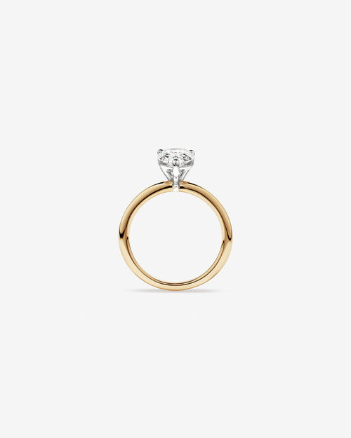 Aurora Pear Solitaire Diamond Ring in Yellow Gold