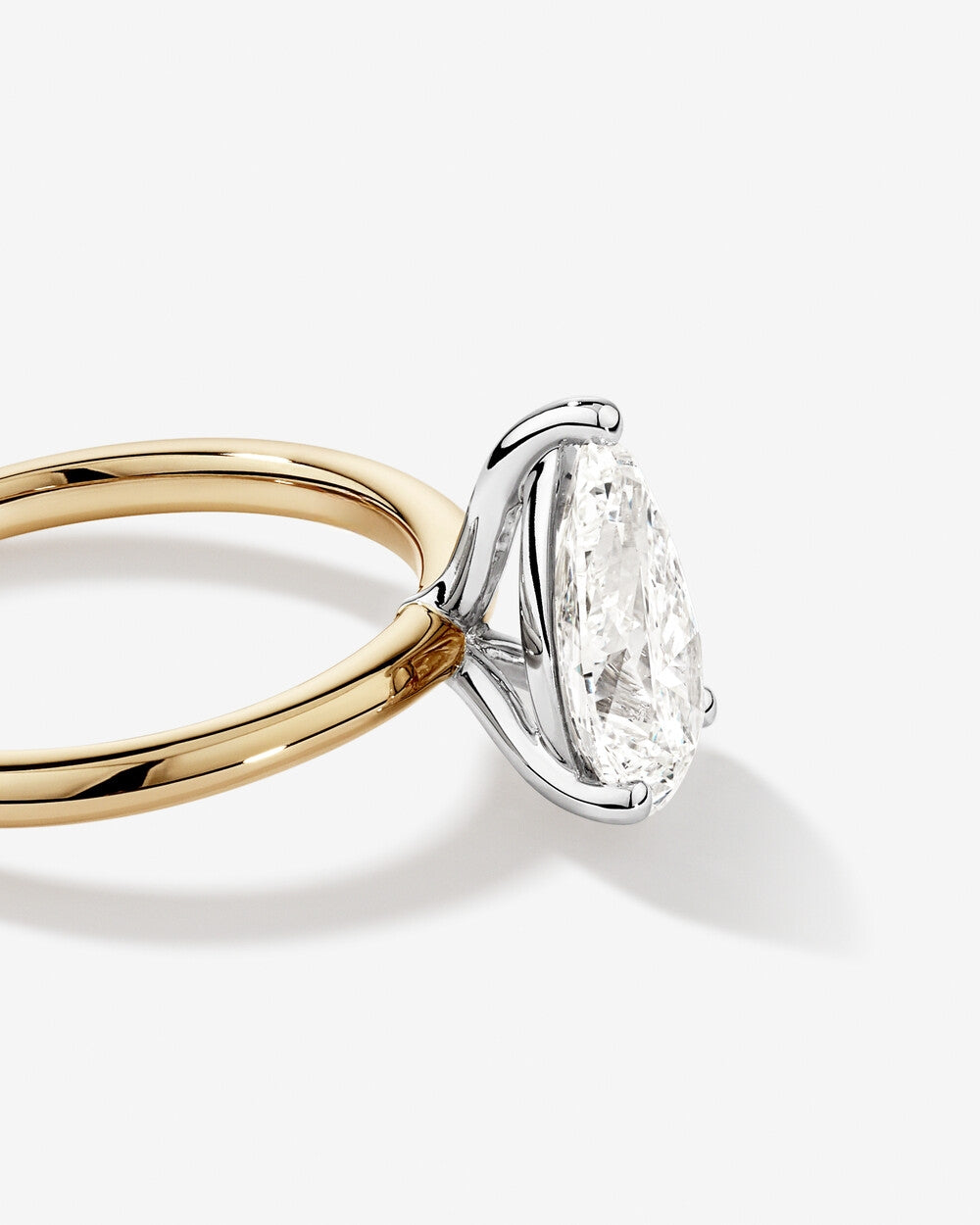 Aurora Pear Solitaire Diamond Ring in Yellow Gold