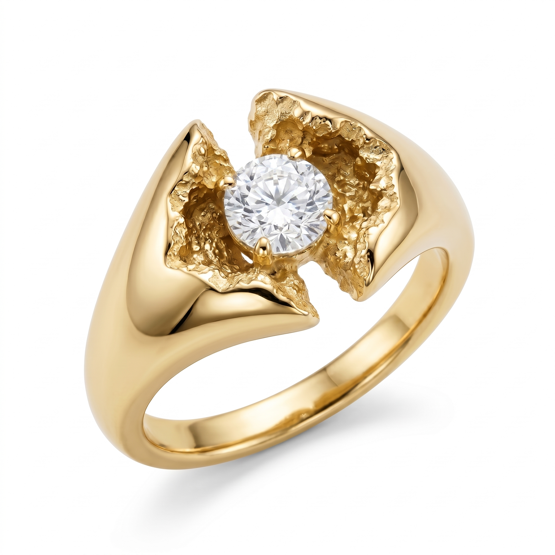Éclos Round Cut Lab Grown Diamond Ring in Yellow Gold My Store
