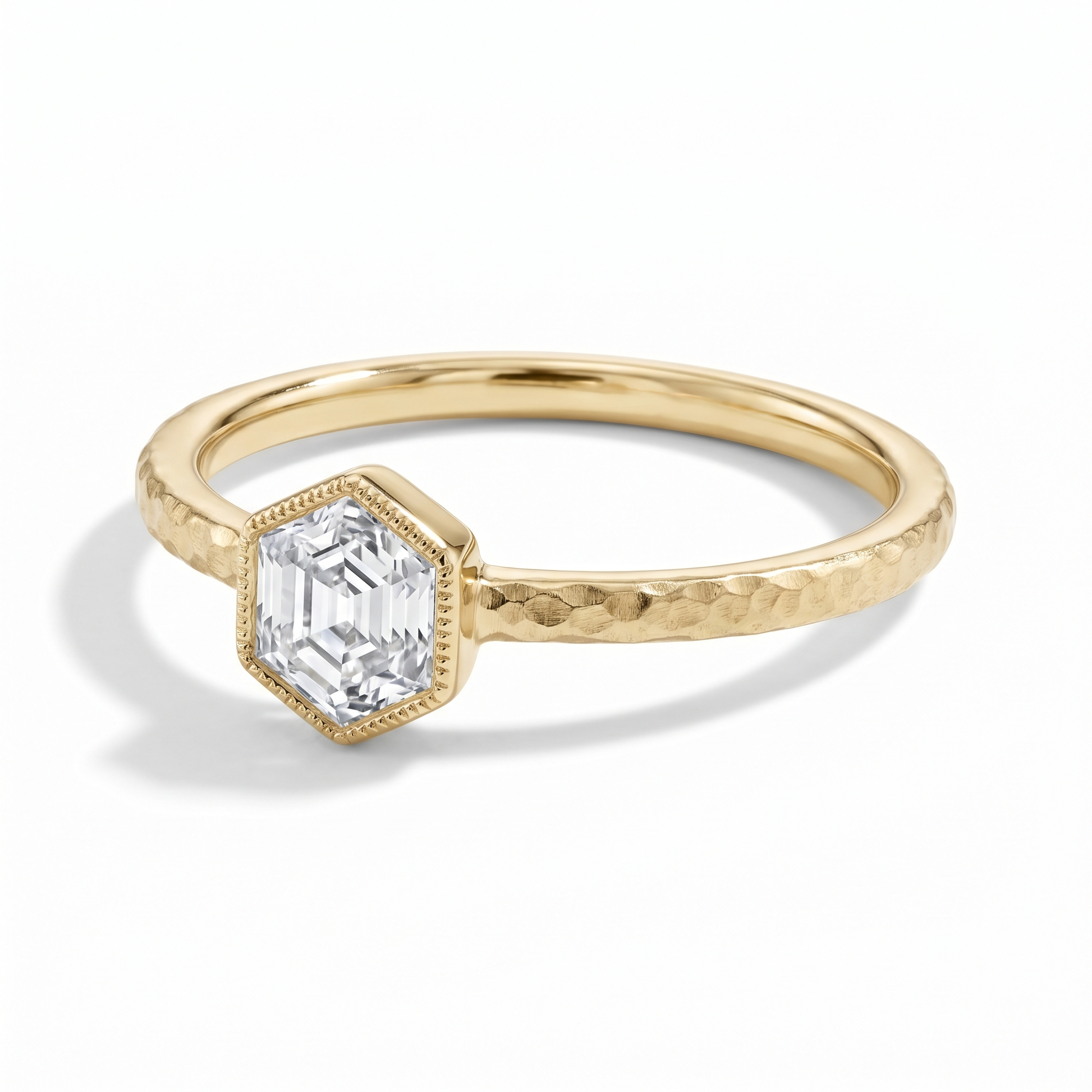 Céleste Hexagon Lab Diamond Ring in Yellow Gold My Store