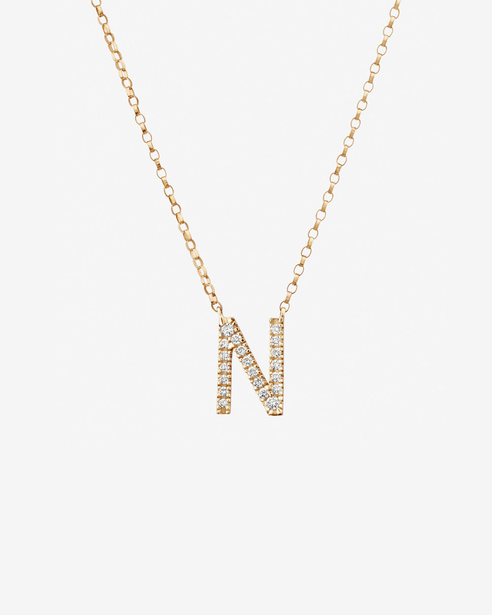 Diamond Initial "N" Pendant Necklace in Gold – Lab Grown Diamonds