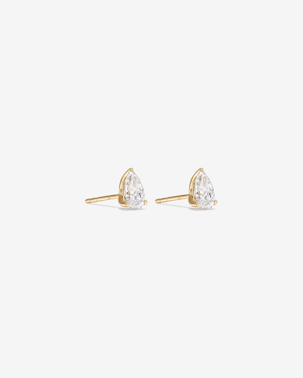 Pear Diamond Stud Earrings in Yellow Gold