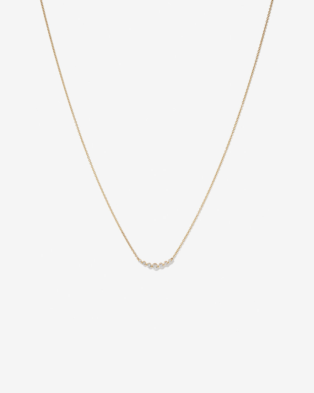 Lab-Grown Diamond Curved Bar Necklace in 14K Yellow Gold