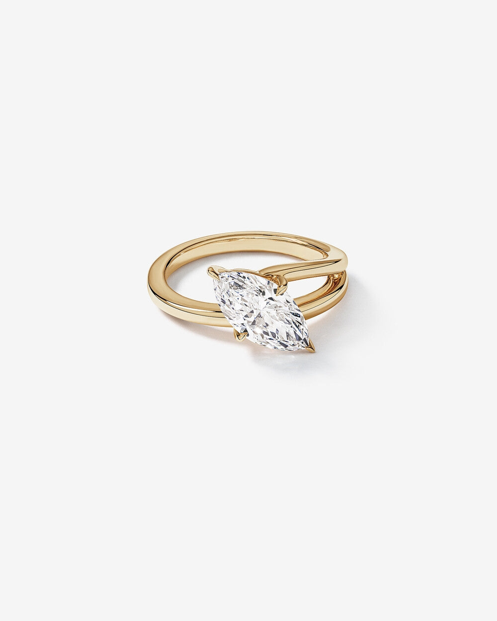 Étoile Marquise Cut Lab Grown Diamond Engagement Ring in 14K Yellow Gold My Store