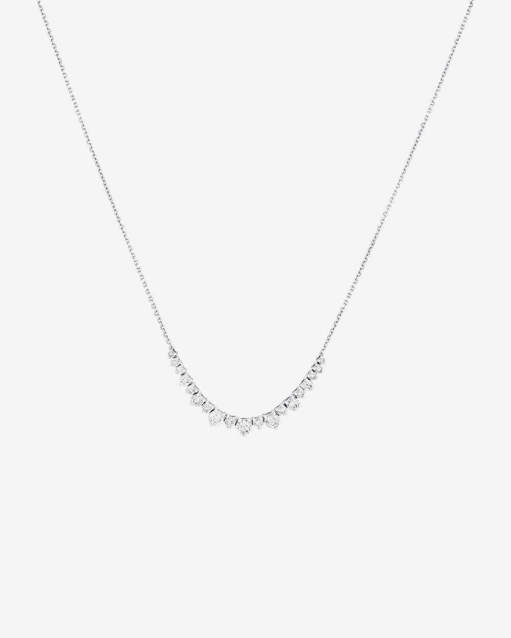 Graduated Lab-Grown Diamond Necklace in White Gold