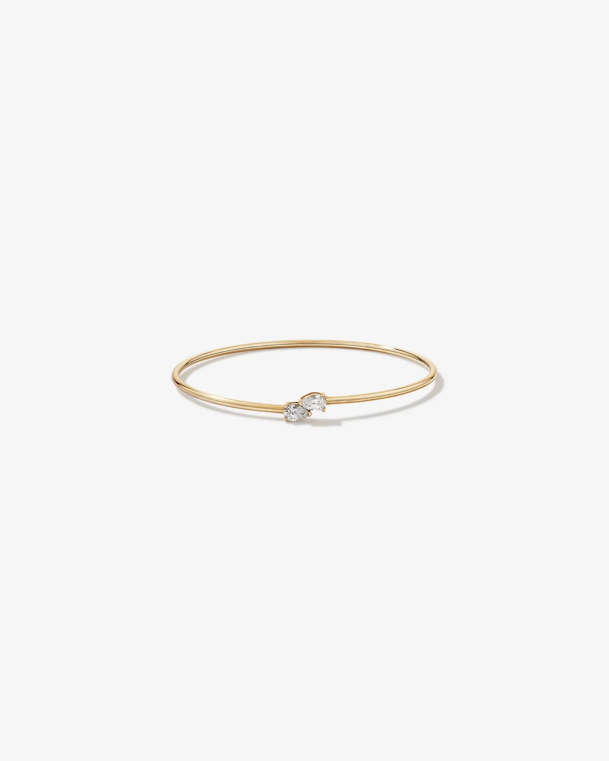 Reverie Oval Cut Lab Grown Diamond Bangle Bracelet in 9K Yellow Gold My Store