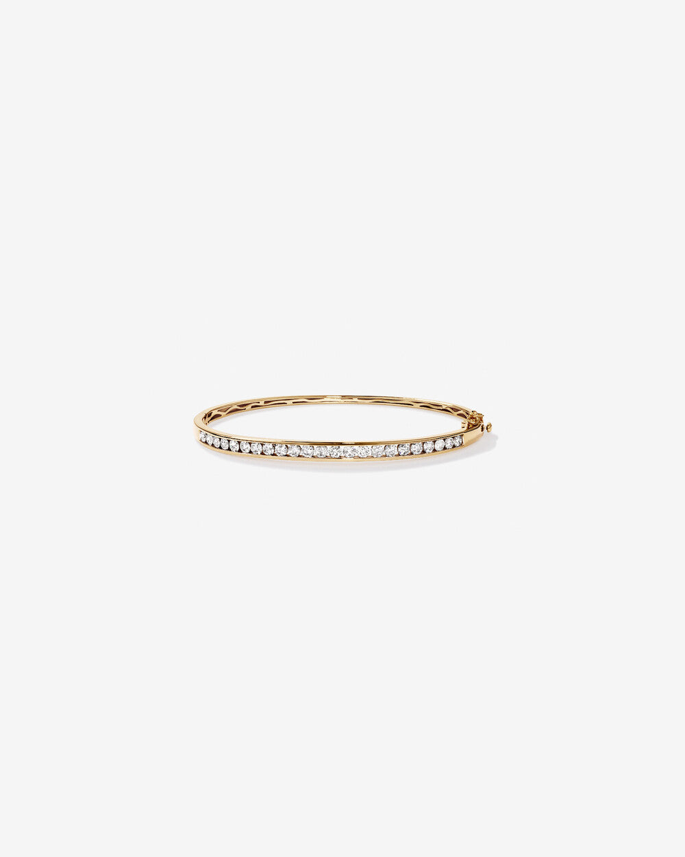 Lumière Round Brilliant Lab Grown Diamond Bangle Bracelet in 9K Yellow Gold My Store