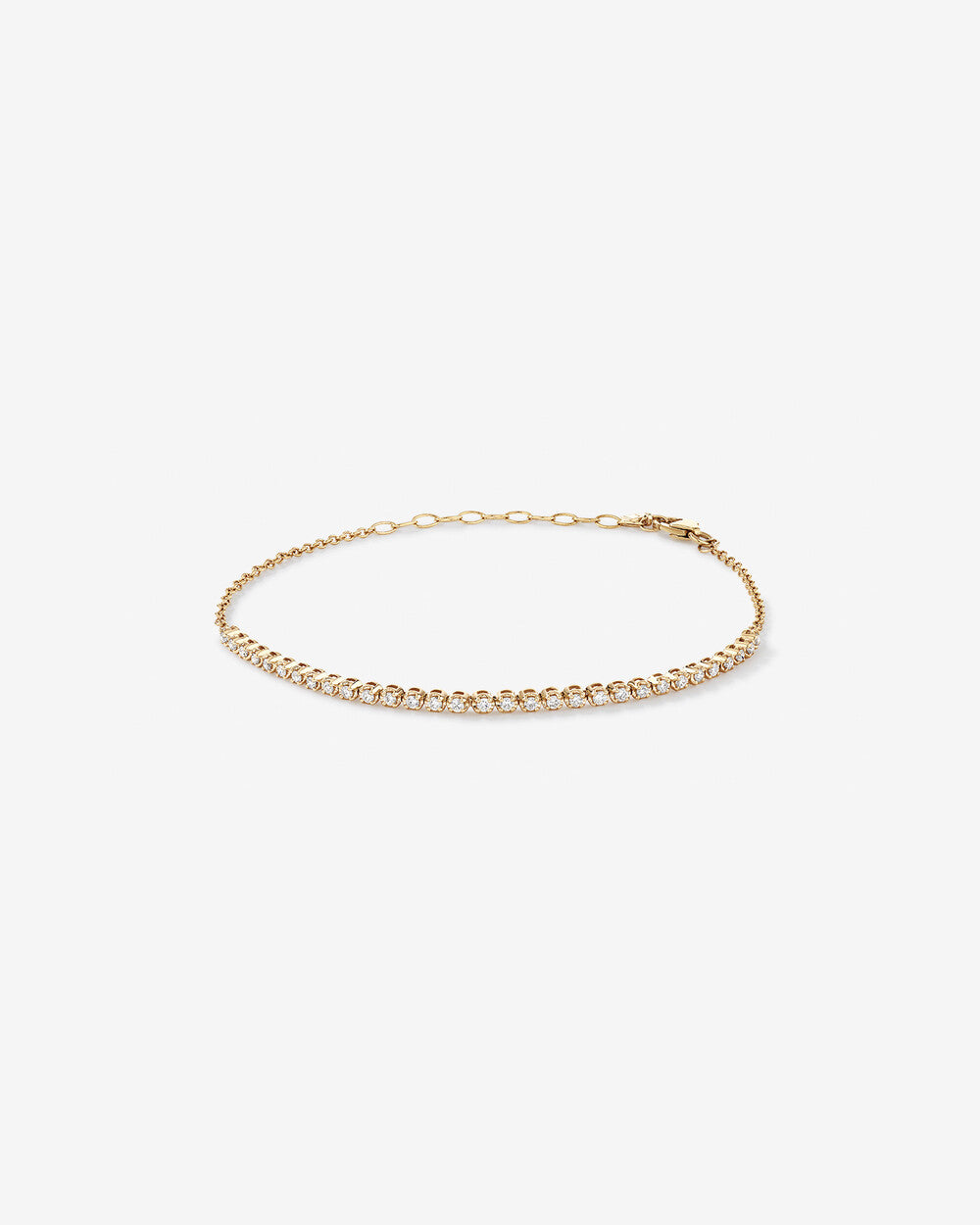 Dainty Lab-Grown Diamond Tennis Bracelet in Yellow Gold
