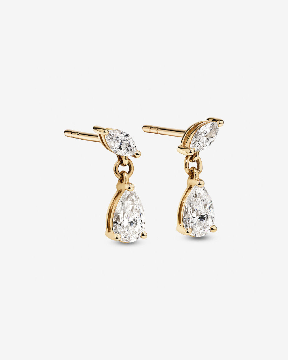 Celeste Pear & Marquise Drop Diamond Earrings