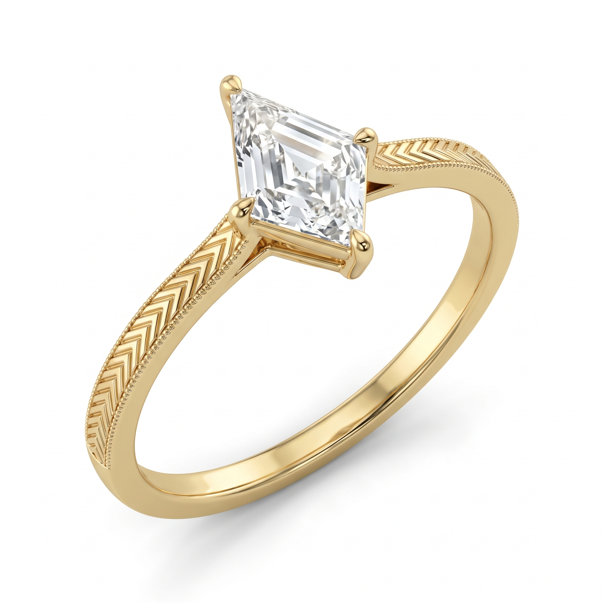 Plume Kite Lab Diamond Ring in Yellow Gold My Store