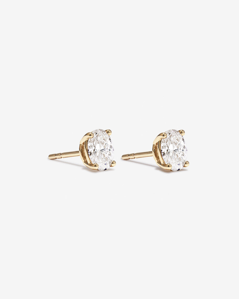 Reverie Oval Cut Lab Grown Diamond Stud Earrings in 18K Yellow Gold My Store