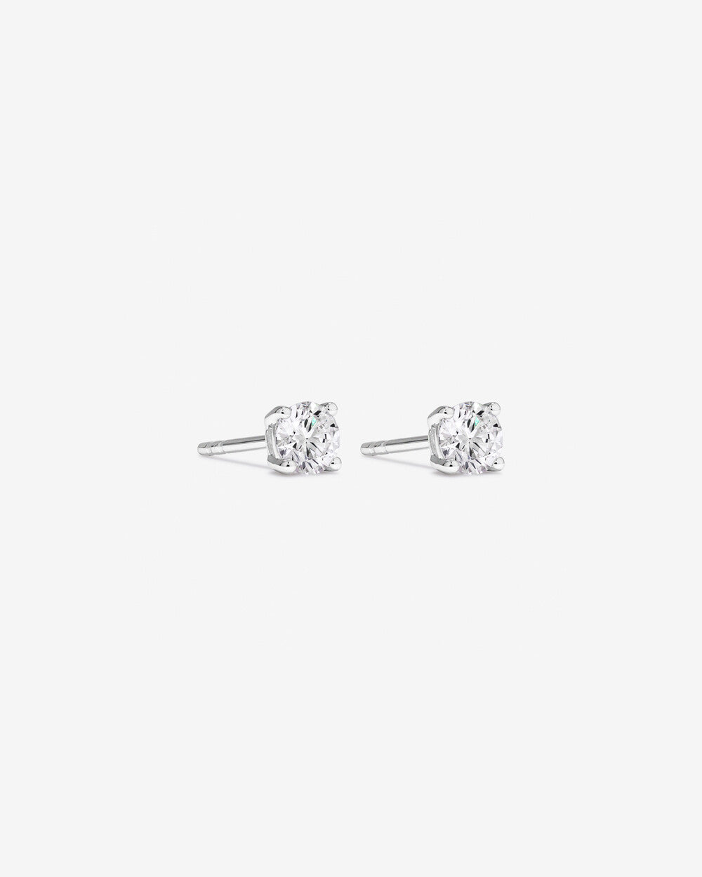 Classic Round Lab-Grown Diamond Stud Earrings in White Gold