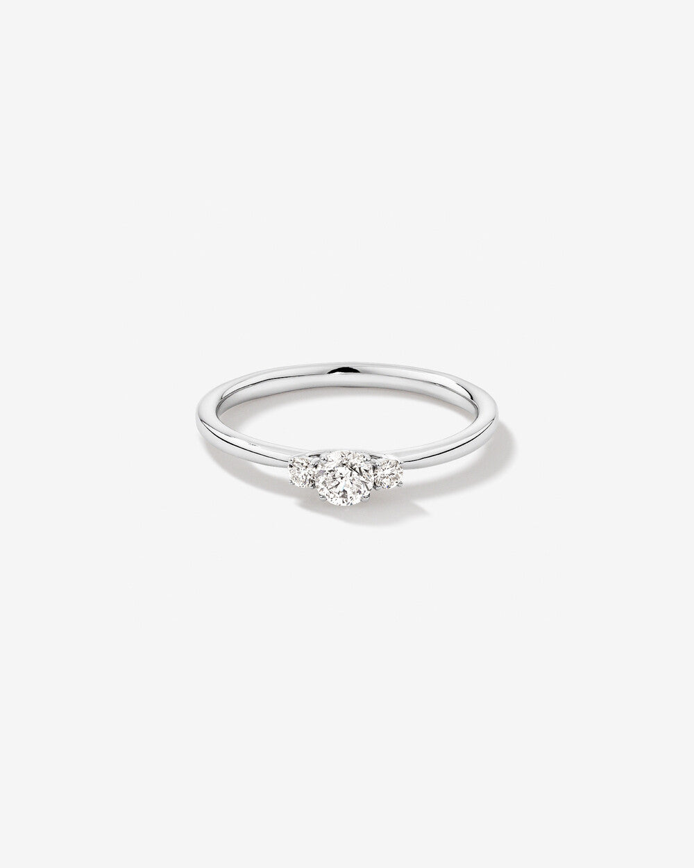 Three-Stone Diamond Ring in White Gold