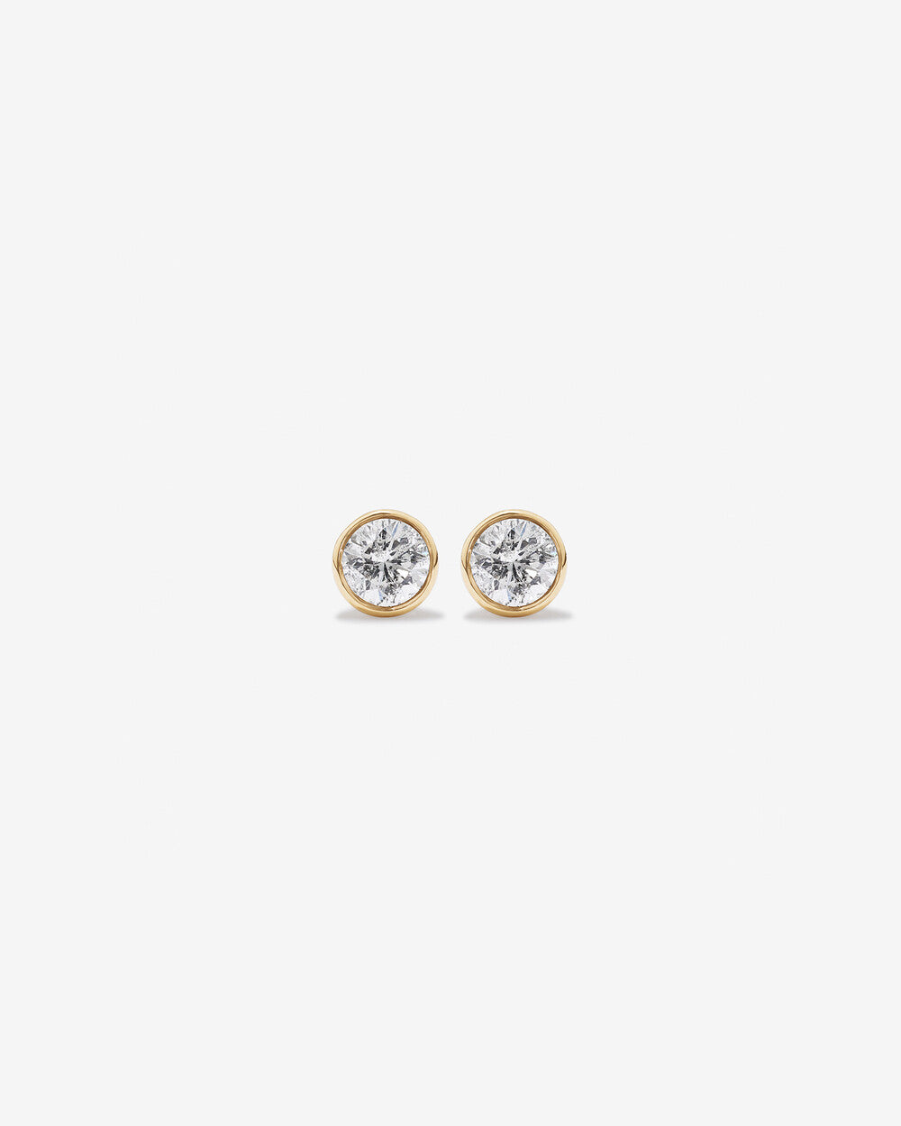 Lumière Round Brilliant Lab Grown Diamond Stud Earrings in 18K Yellow Gold My Store
