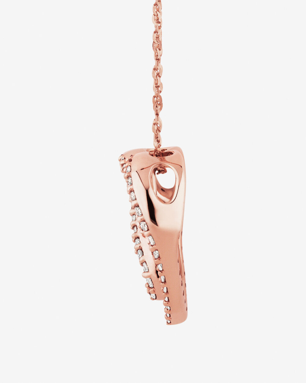 Heart Infinity Lab-Grown Diamond Pendant in Rose Gold