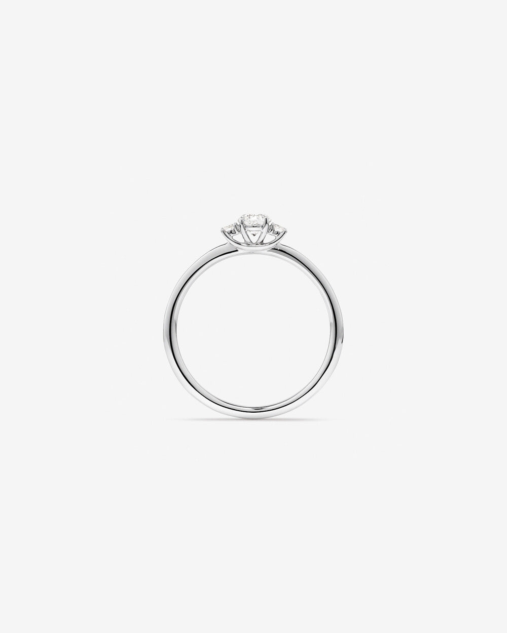 Three-Stone Diamond Ring in White Gold