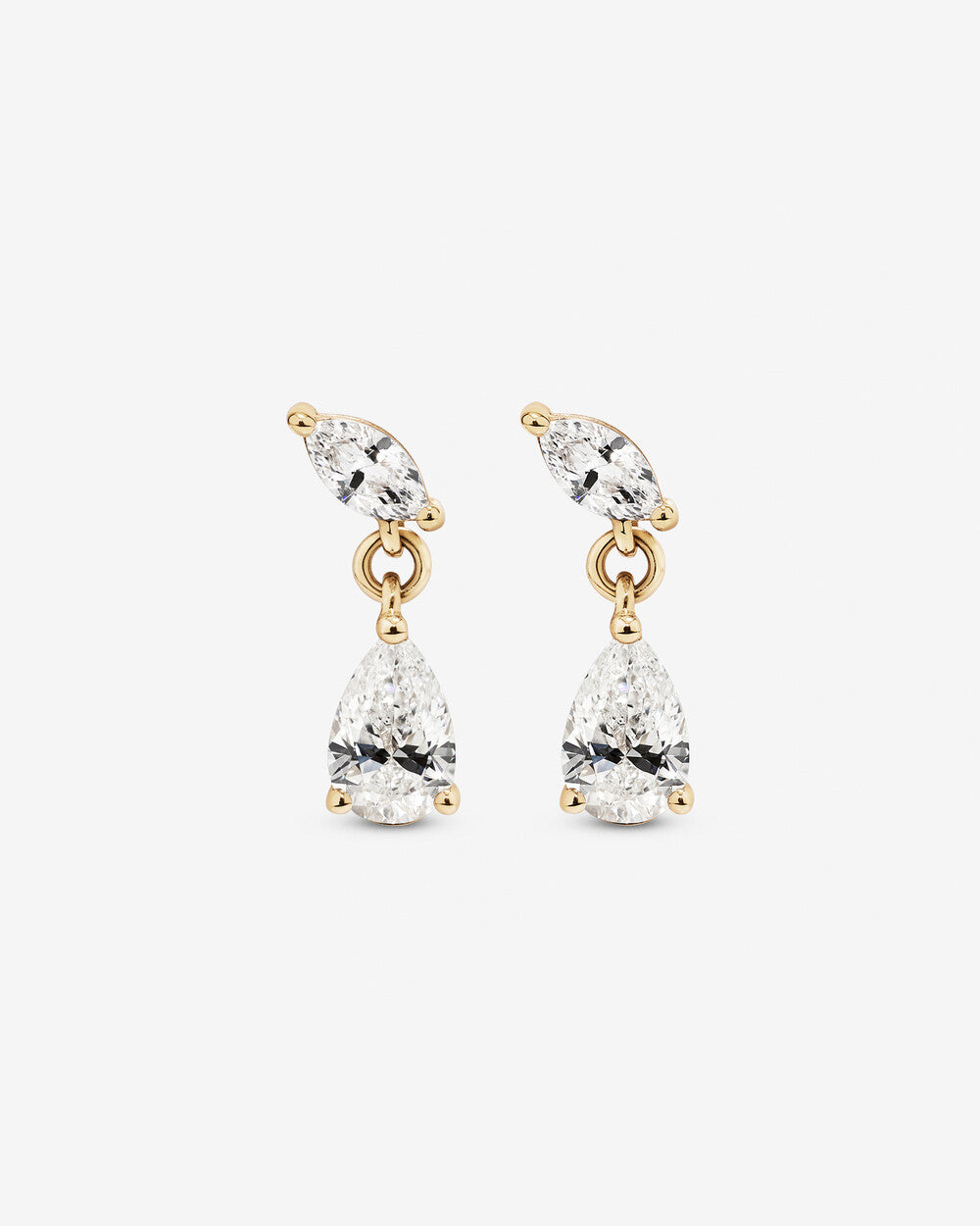 Celeste Pear & Marquise Drop Diamond Earrings