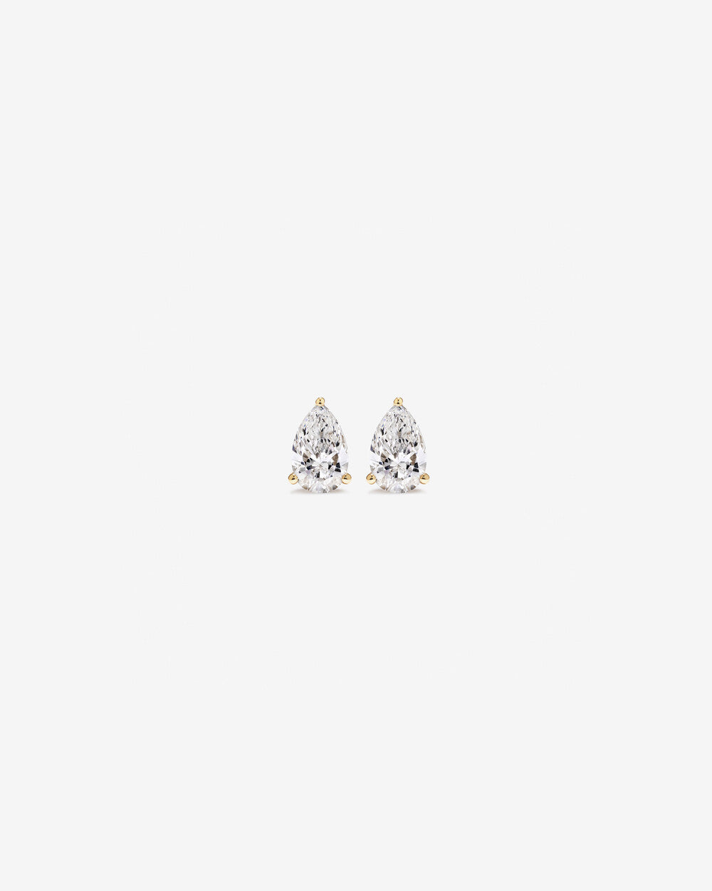 Pear Diamond Stud Earrings in Yellow Gold