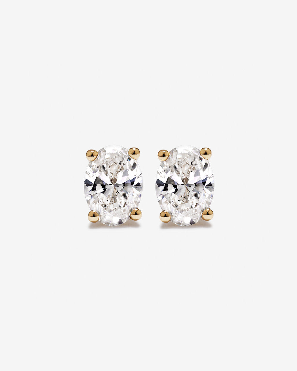 Reverie Oval Cut Lab Grown Diamond Stud Earrings in 18K Yellow Gold My Store