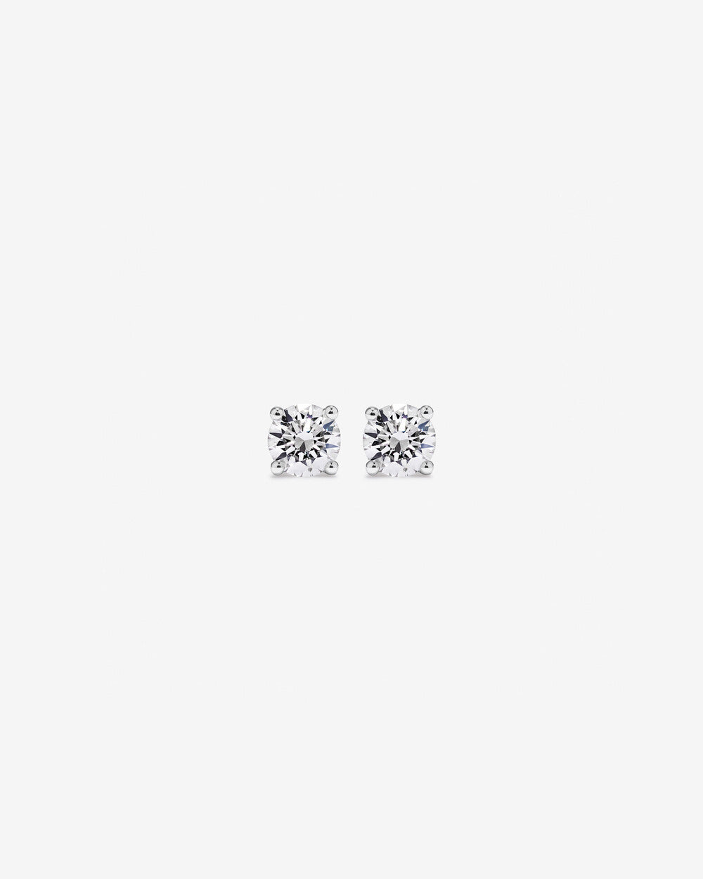 Classic Round Lab-Grown Diamond Stud Earrings in White Gold