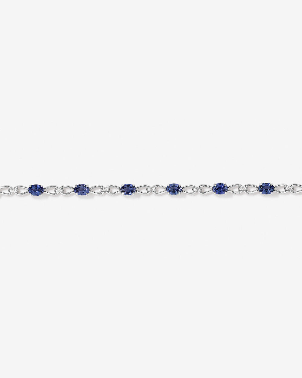 Reverie Oval Cut Blue Stone Tennis Bracelet in 18K Yellow Gold My Store