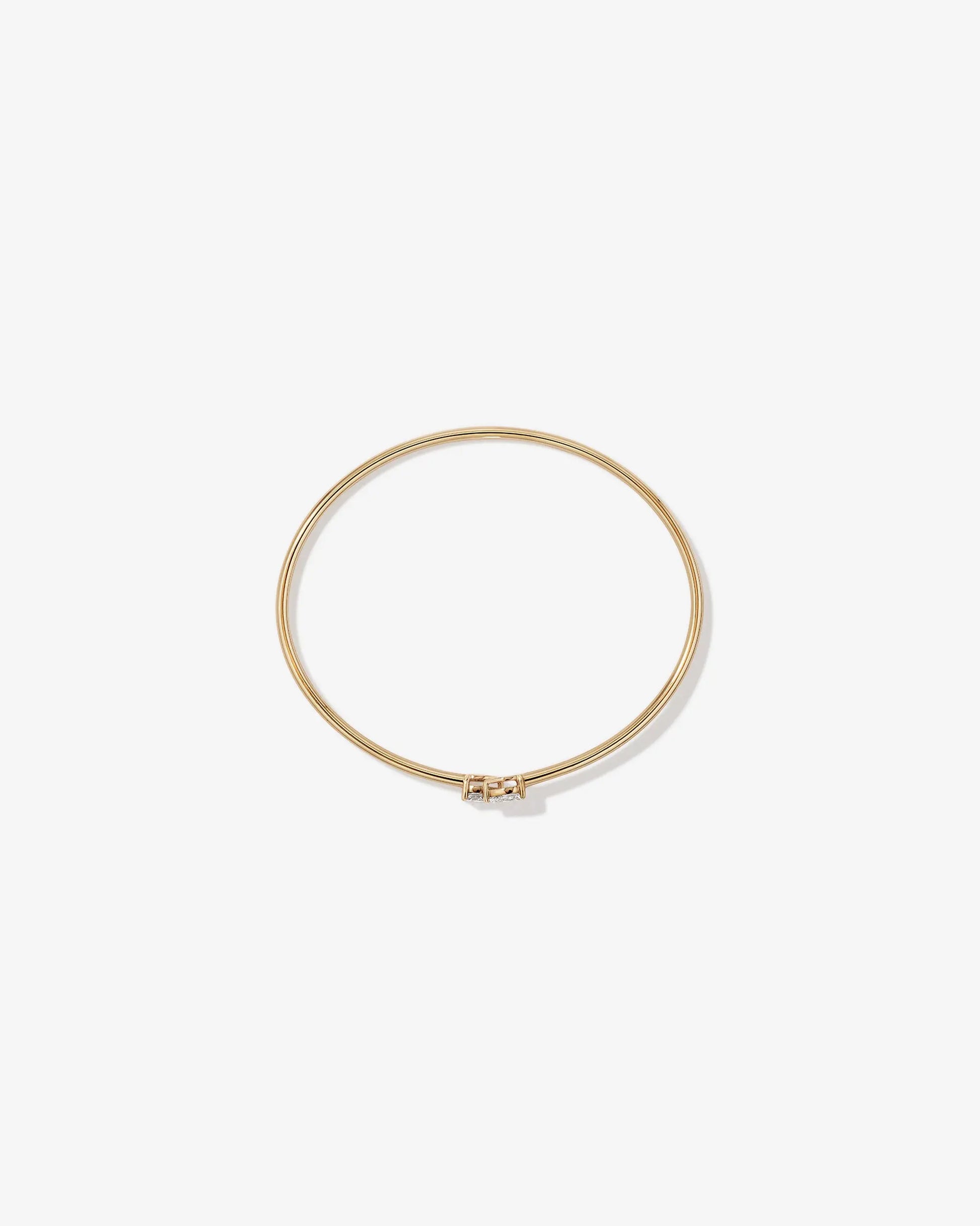 Reverie Oval Cut Lab Grown Diamond Bangle Bracelet in 9K Yellow Gold My Store