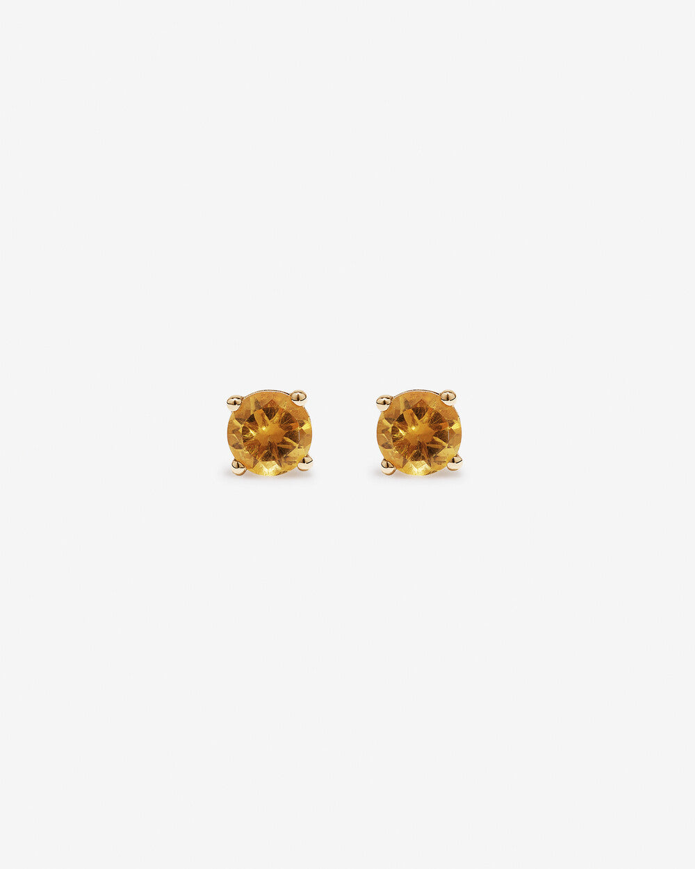 November Birthstone Citrine Stud Earrings in Yellow Gold