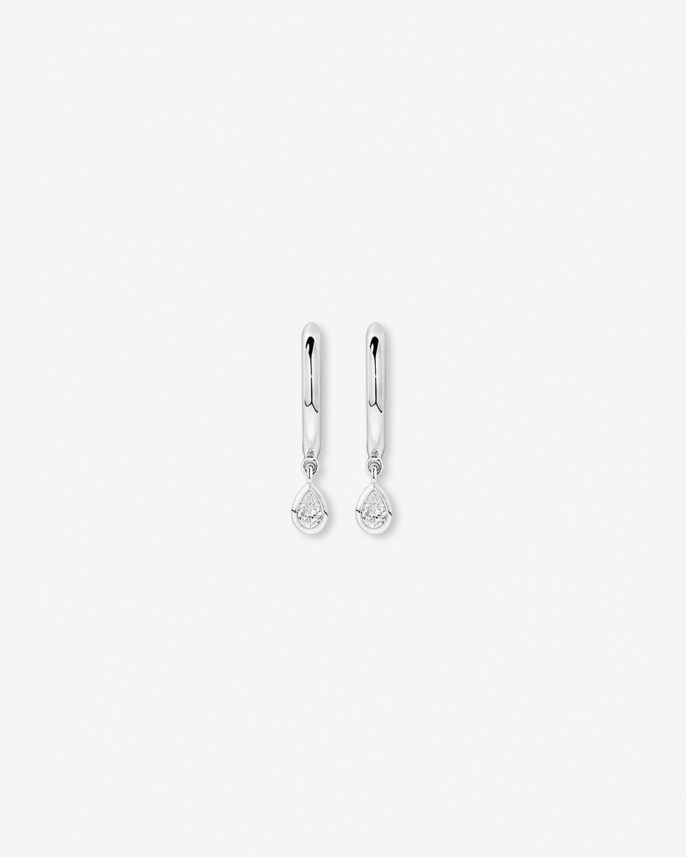 White Gold Pear Lab-Grown Diamond Necklace & Drop Earrings Set