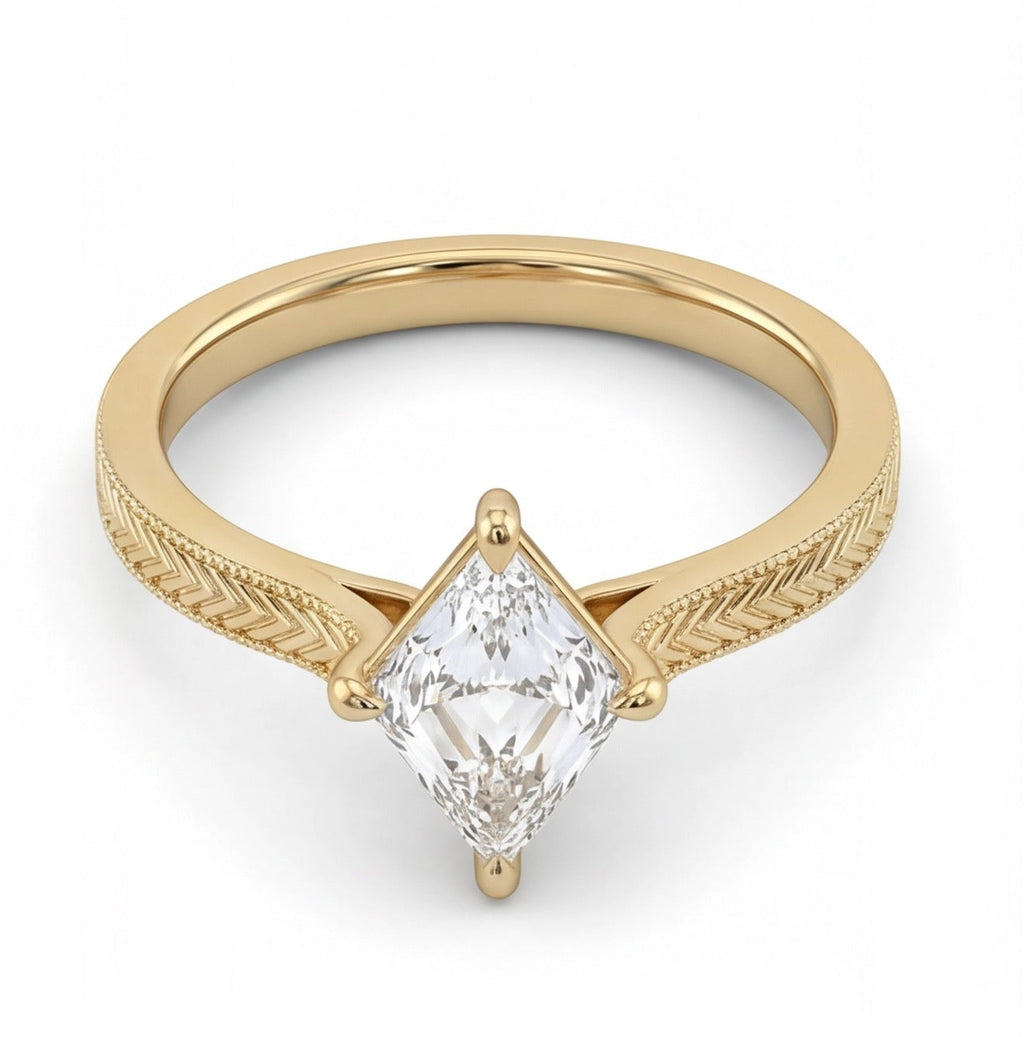 Plume Kite Lab Diamond Ring in Yellow Gold My Store