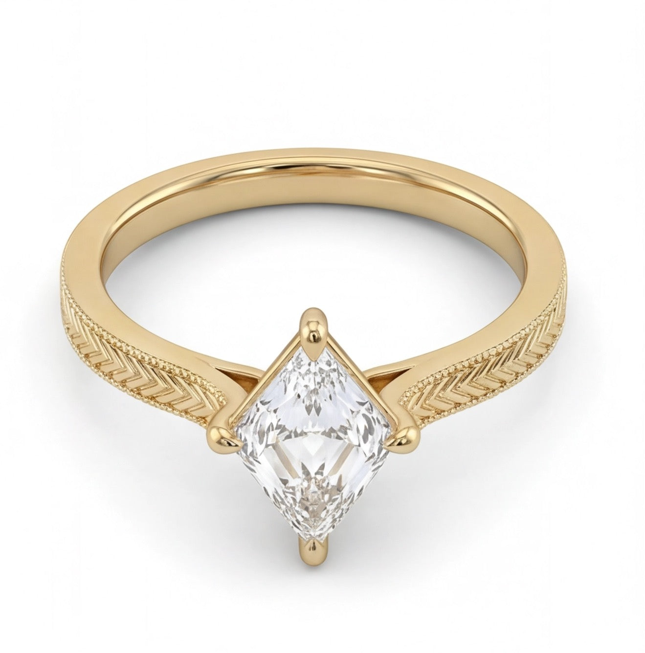 Plume Kite Lab Diamond Ring in Yellow Gold My Store