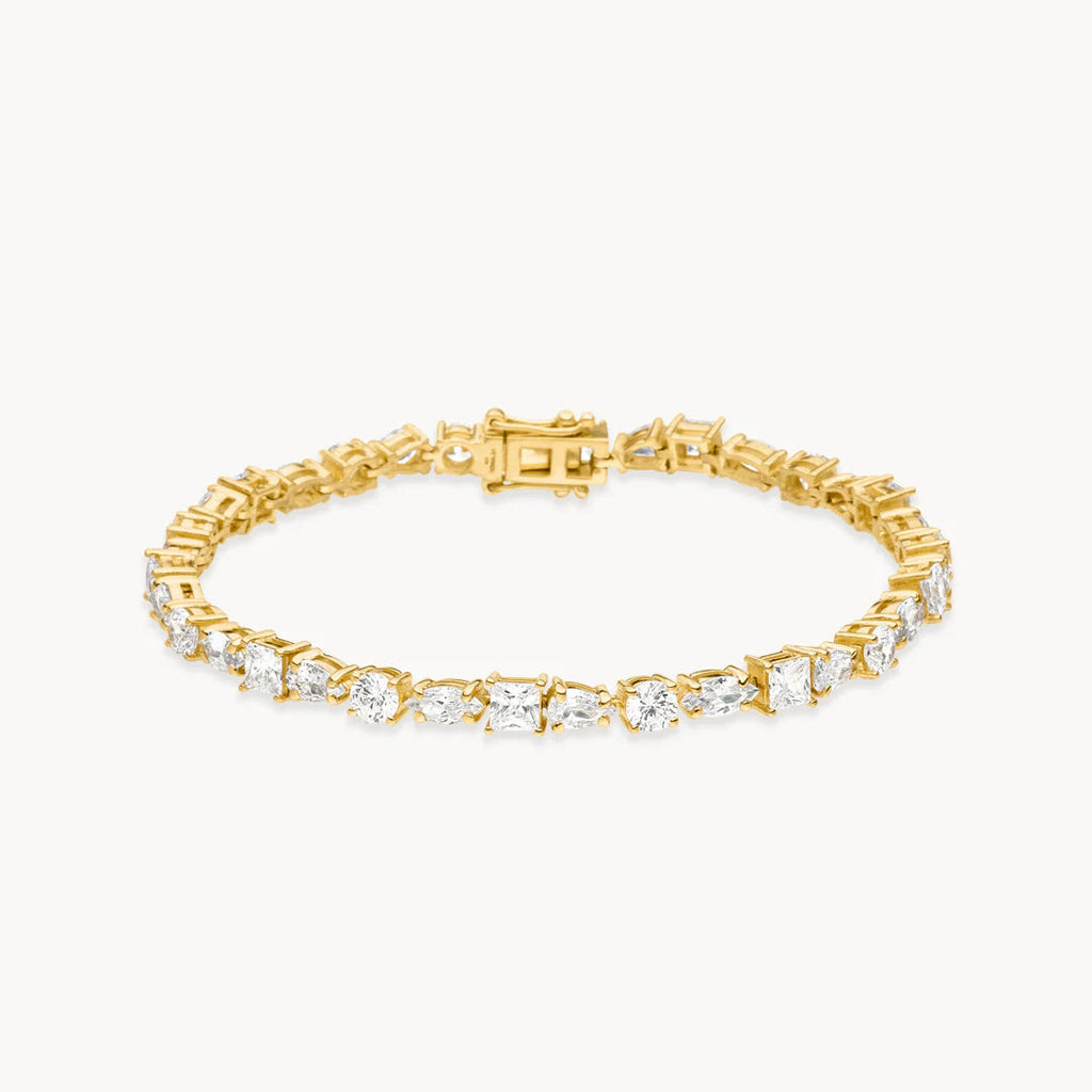 Lumière Round Brilliant Lab Grown Diamond Tennis Bracelet in 18K Yellow Gold My Store