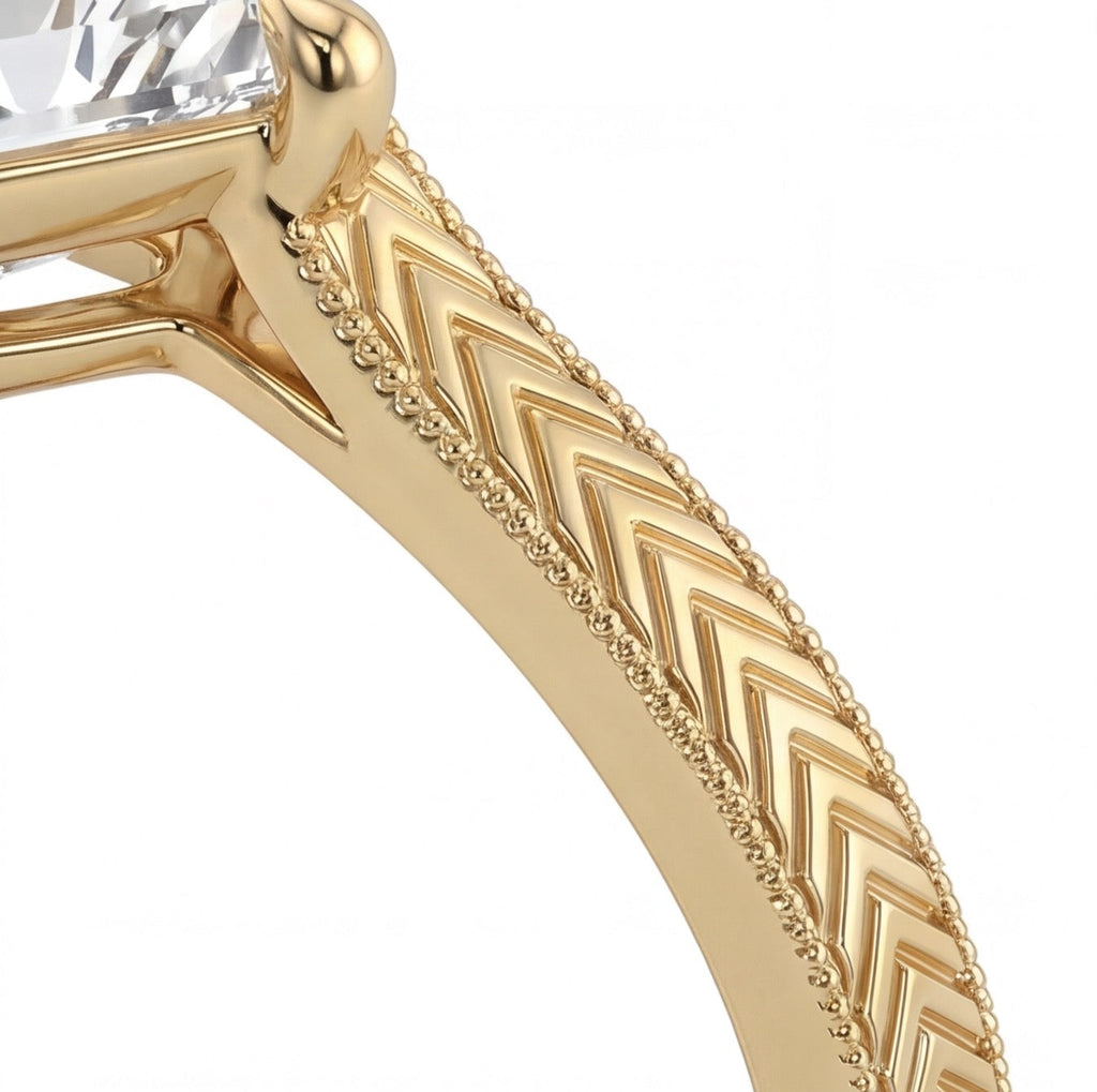 Plume Kite Lab Diamond Ring in Yellow Gold My Store