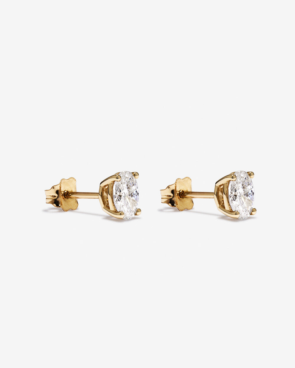 Reverie Oval Cut Lab Grown Diamond Stud Earrings in 18K Yellow Gold My Store