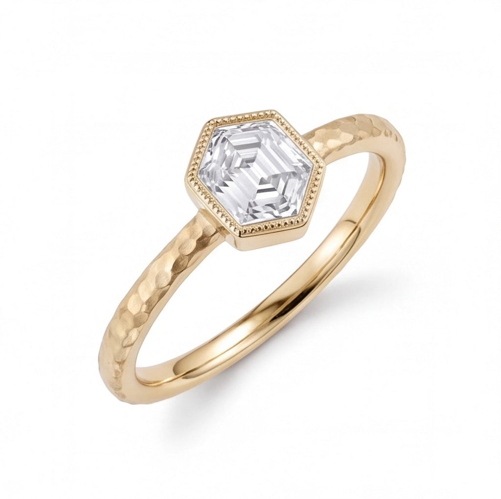 Céleste Hexagon Lab Diamond Ring in Yellow Gold My Store