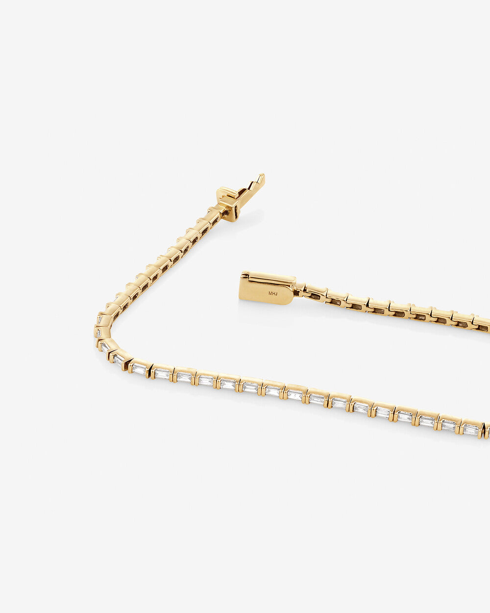 Clarté Baguette Cut Lab Grown Diamond Tennis Bracelet in 9K Yellow Gold My Store