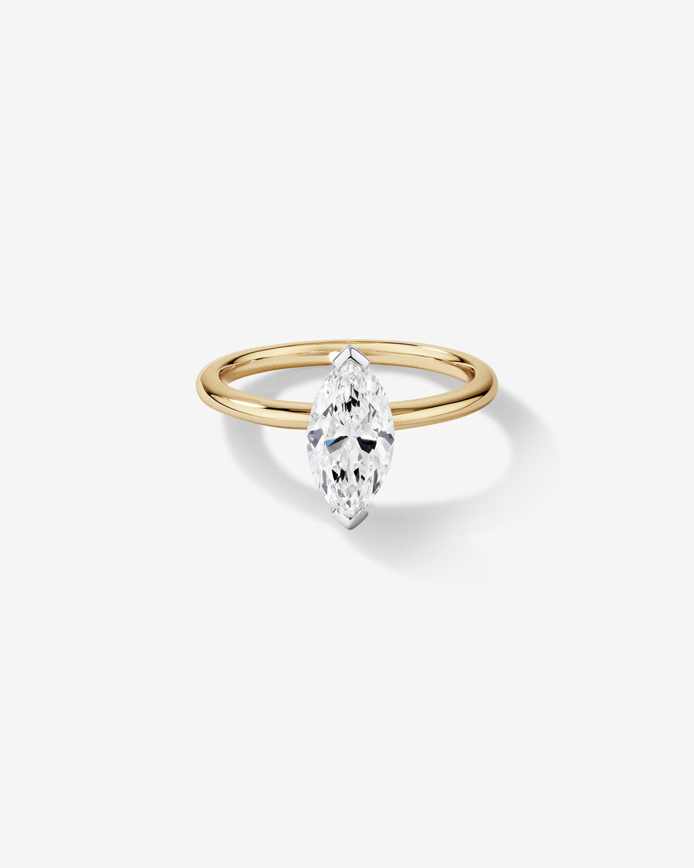 Aurora Marquise Solitaire Diamond Ring in Yellow Gold