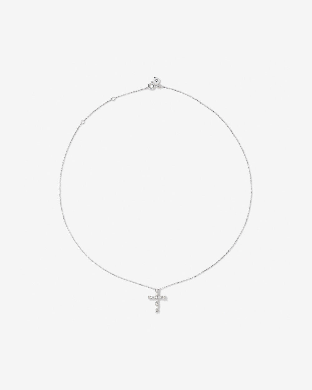 Lab-Grown Diamond Cross Pendant Necklace in White Gold