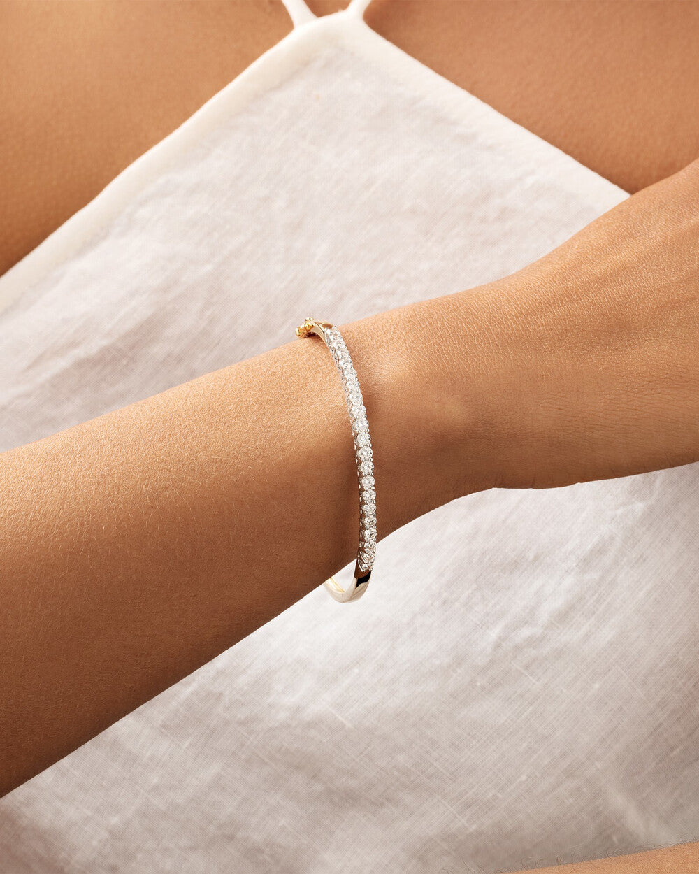 Arc Lab Grown Diamond Bangle Bracelet in 9K Yellow Gold My Store