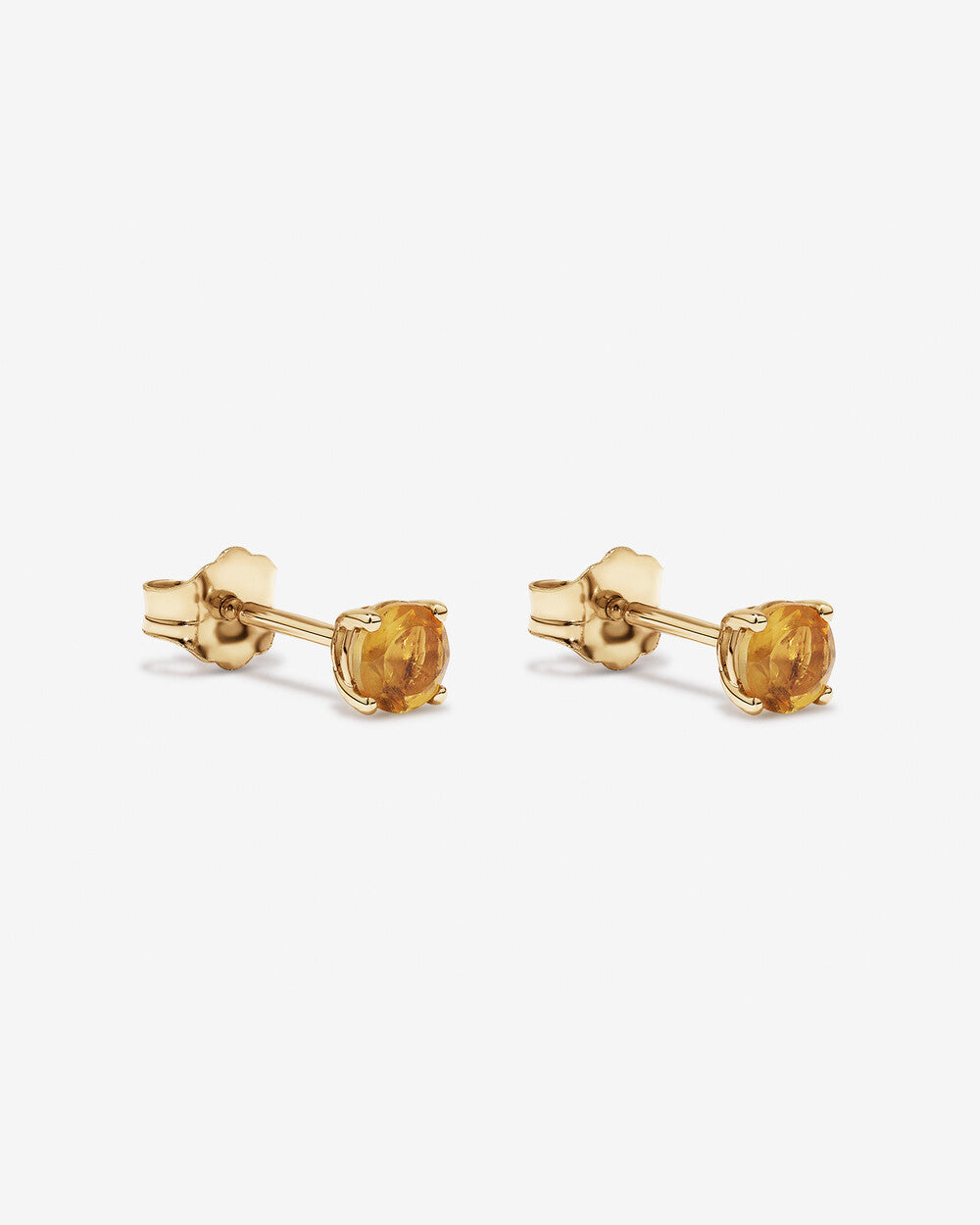 November Birthstone Citrine Stud Earrings in Yellow Gold