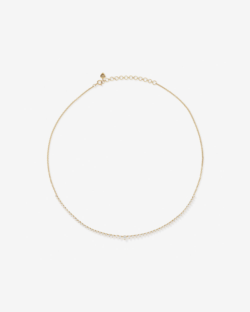 Round Graduated Lab-Grown Diamond Necklace in Yellow Gold