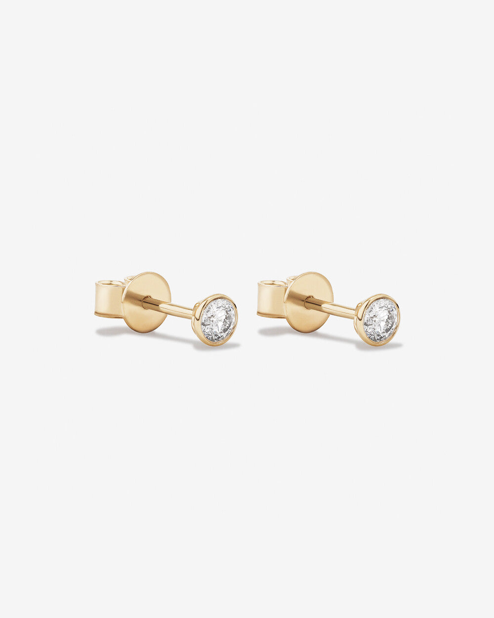 Lumière Round Brilliant Lab Grown Diamond Stud Earrings in 18K Yellow Gold My Store