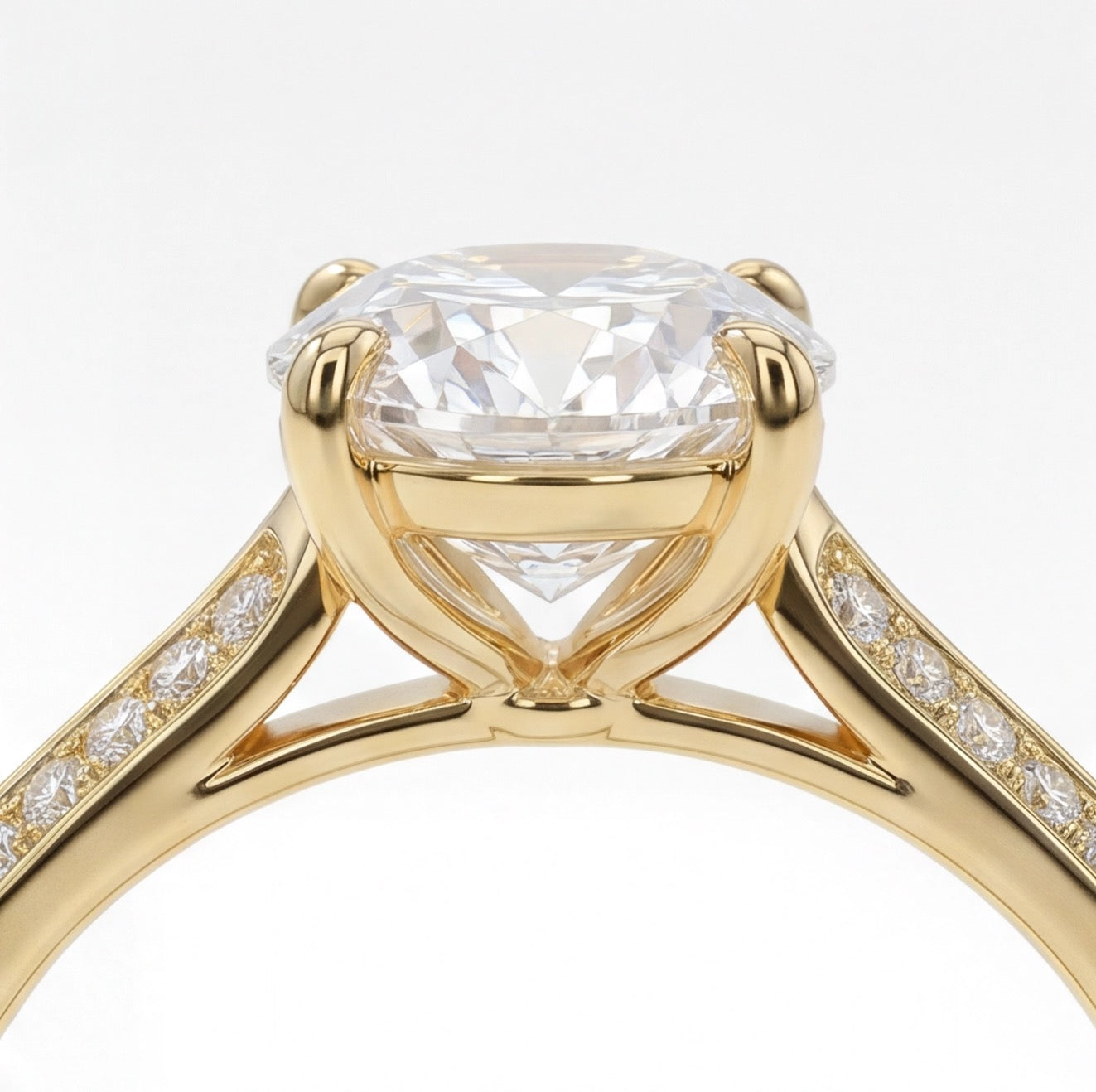 Éclat Oval Cut Lab Grown Diamond Engagement Ring in Yellow Gold My Store