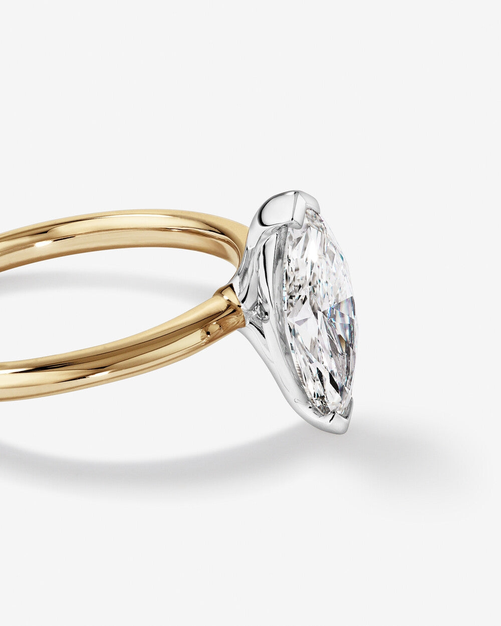 Aurora Marquise Solitaire Diamond Ring in Yellow Gold