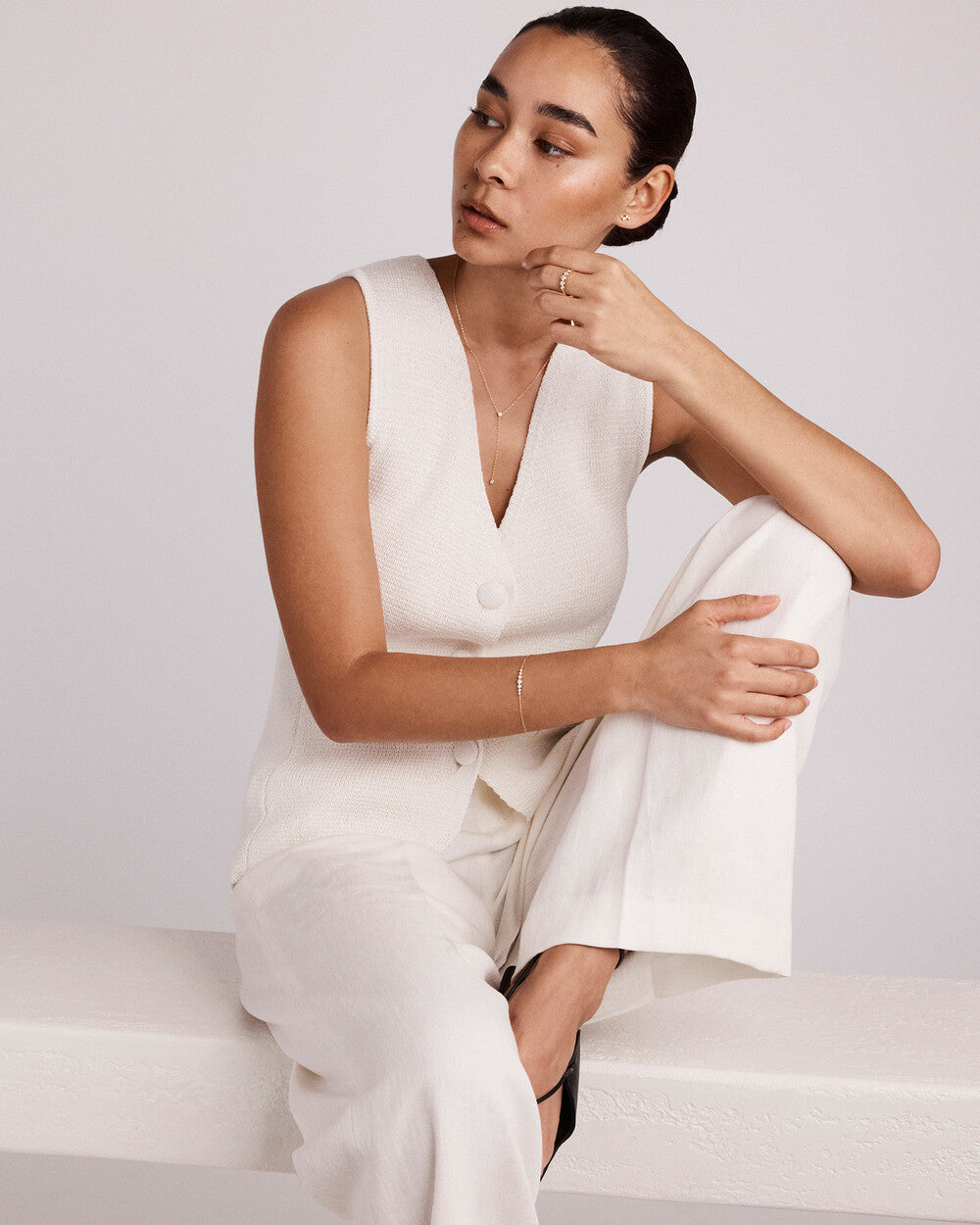 Golden Orbit Multi-Diamond Cluster Stud Earrings