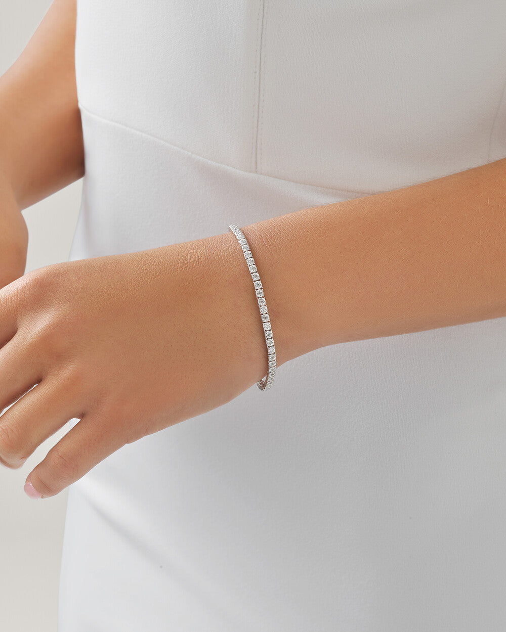 Classic Lab-Grown Diamond Tennis Bracelet in White Gold