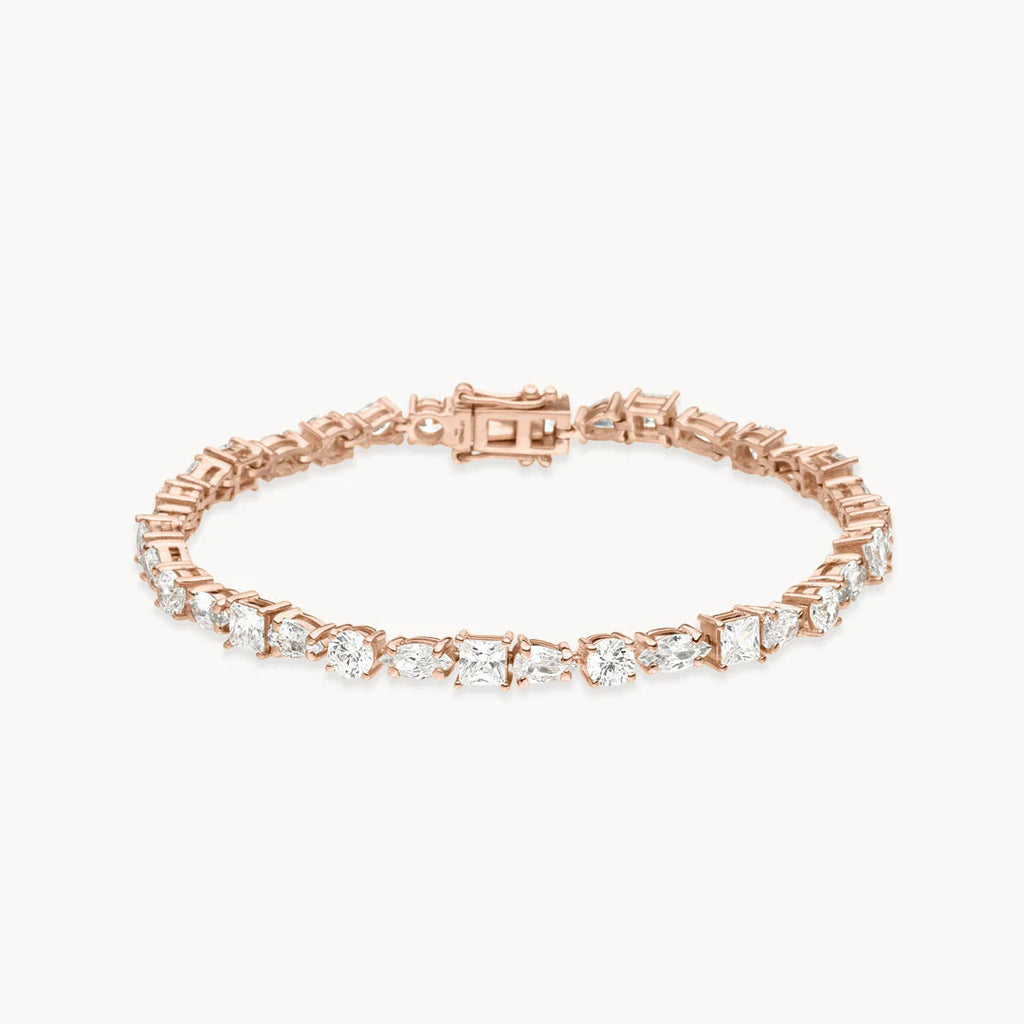Lumière Round Brilliant Lab Grown Diamond Tennis Bracelet in 18K Yellow Gold My Store