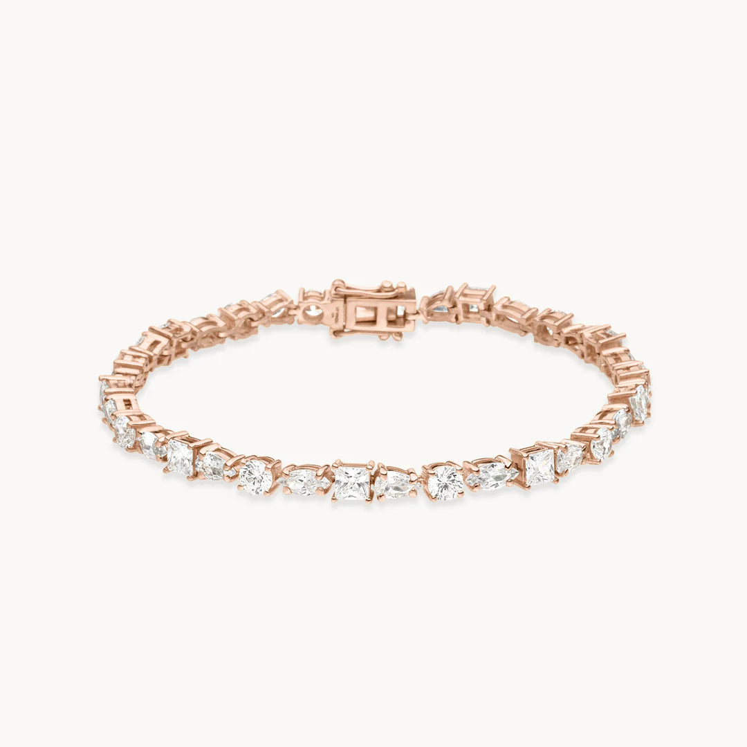 Lumière Round Brilliant Lab Grown Diamond Tennis Bracelet in 18K Yellow Gold My Store