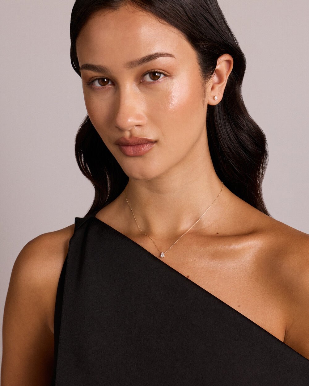 Pear Shaped Lab-Grown Diamond Necklace & Stud Earrings Set