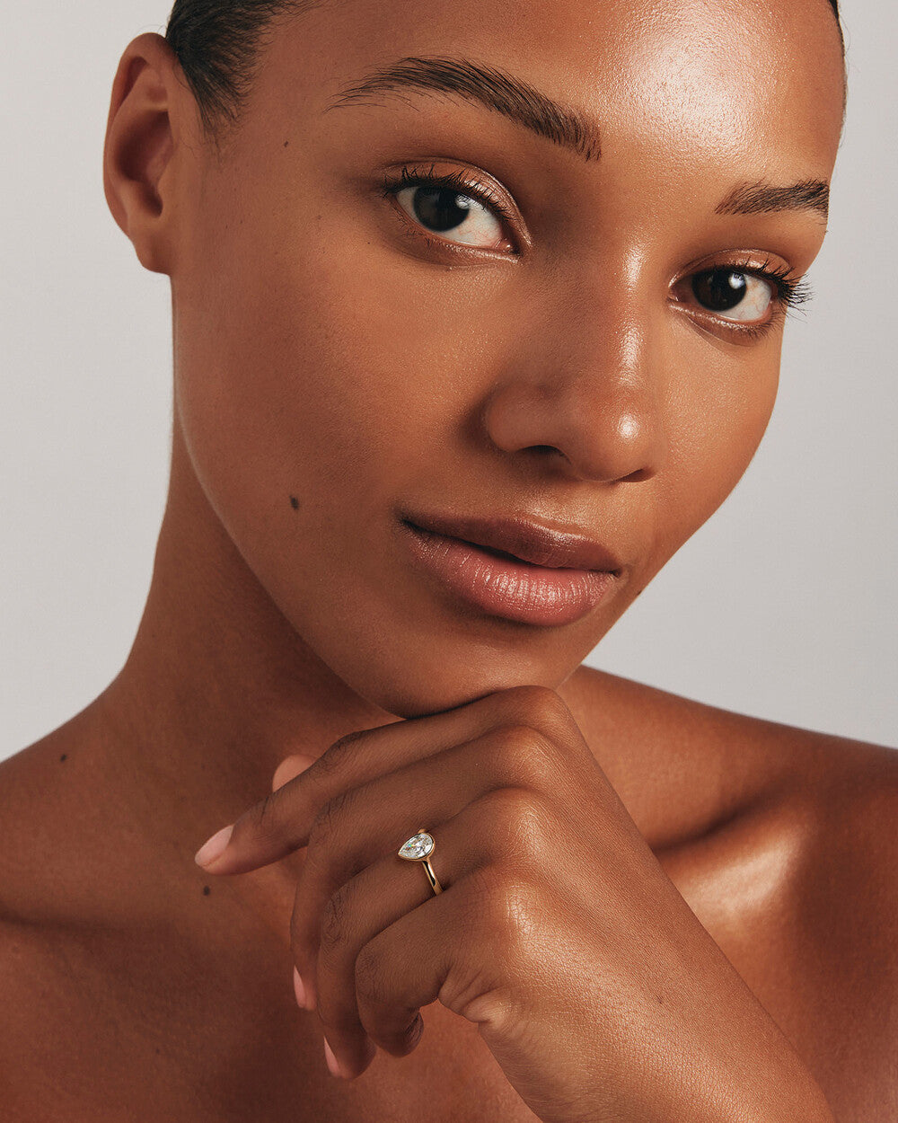 Aurora Pear-Bezel Lab Diamond Ring